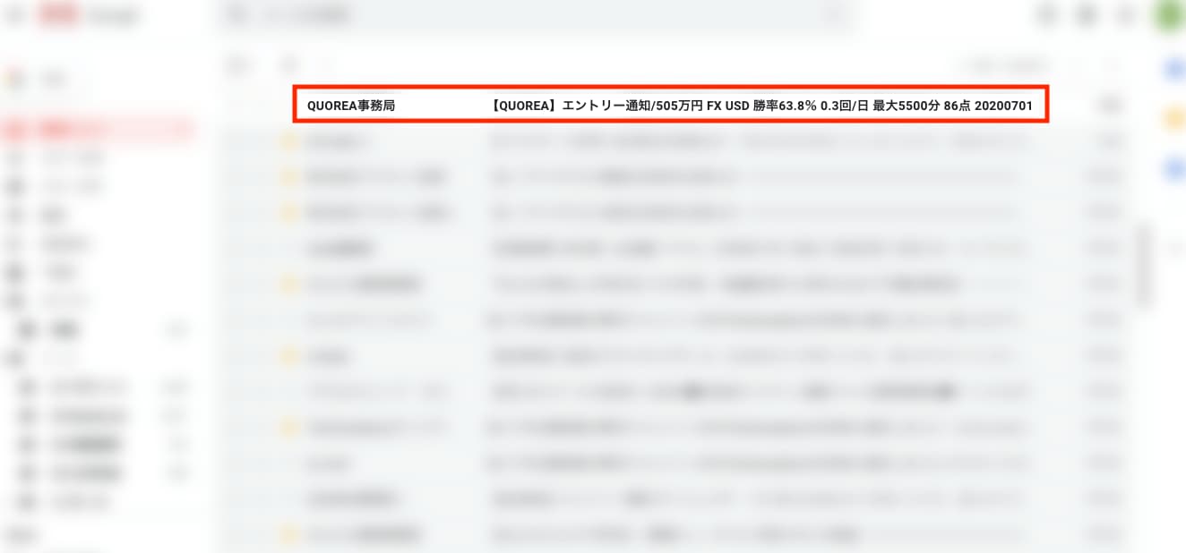 QUOREA FX投資実績